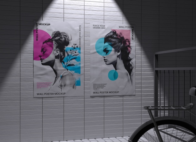 Wall poster mockup design