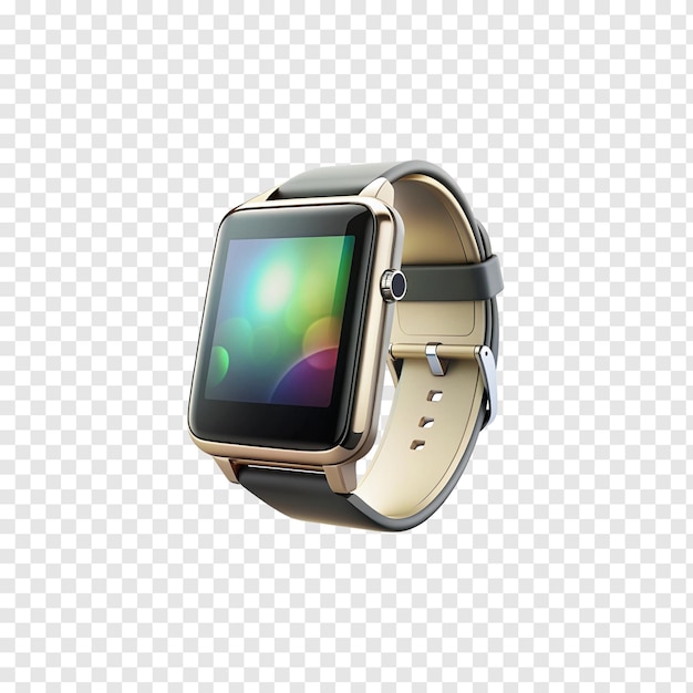 PSD a watch with a colorful screen and a reflection on it png on transparent background