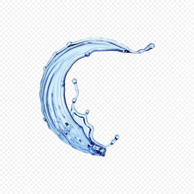 Water splash transparent isolated