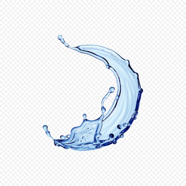 Water splash transparent isolated