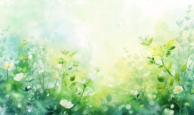 Watercolor background abstract flowers