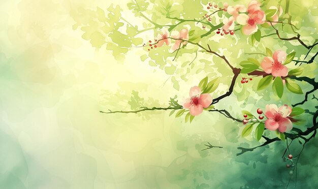 Watercolor background abstract flowers