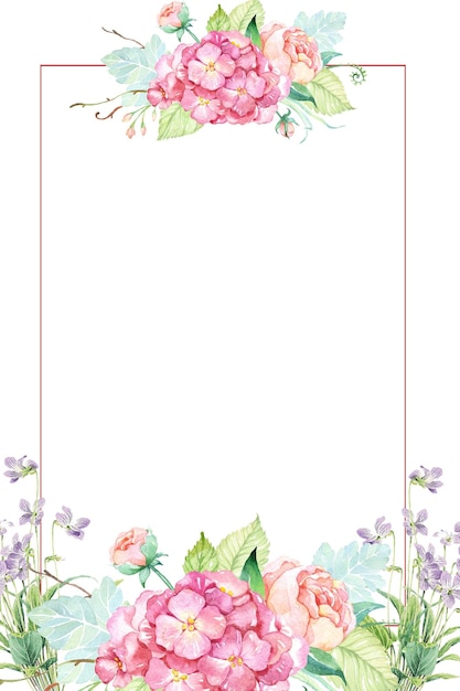 PSD watercolor floral border