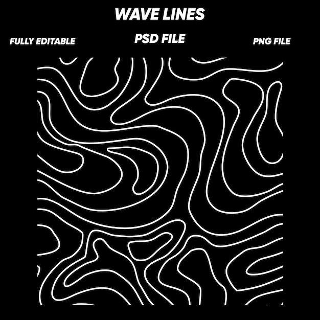 PSD waves line effect lines pattern for background messy lines with psd file