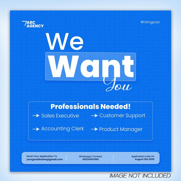 PSD we are hiring announcement template design