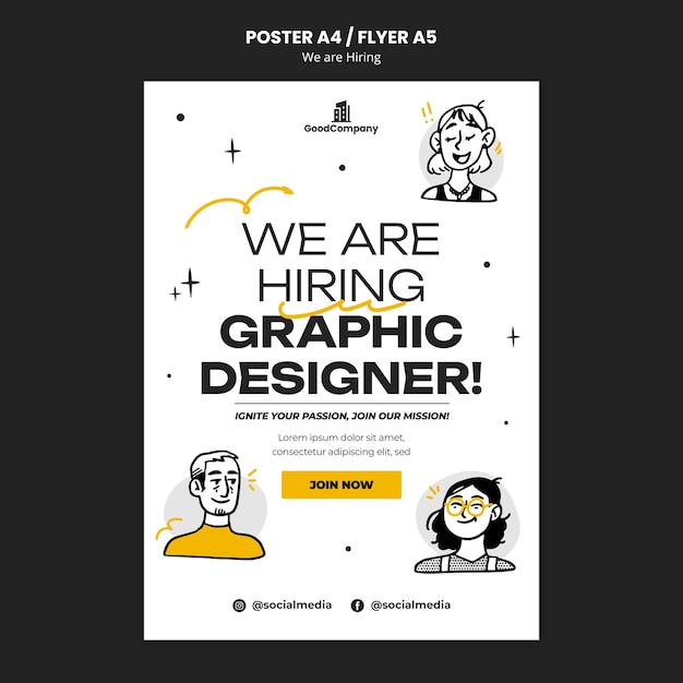 We are hiring  poster template