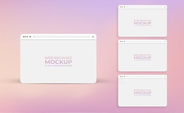 PSD web browser screens mockup