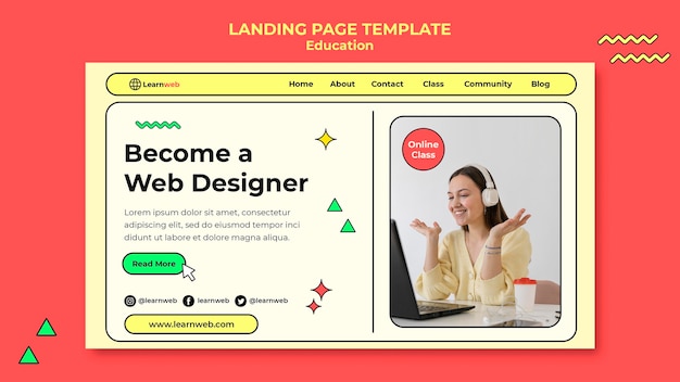 PSD web design workshop landing page