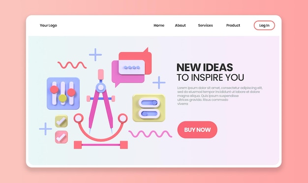 Web development for UI UX design concept illustration Landing page template business idea background