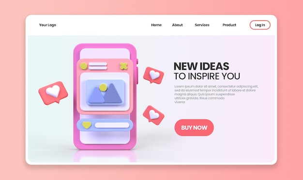 Web development for UI UX design concept illustration Landing page template business idea background