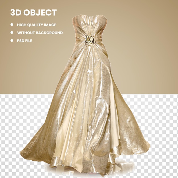 PSD a wedding dress with the words 3d on the bottom