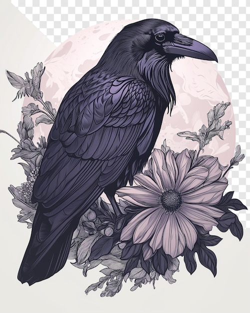 PSD whimsigoth raven moon muted colors wektor artpsd