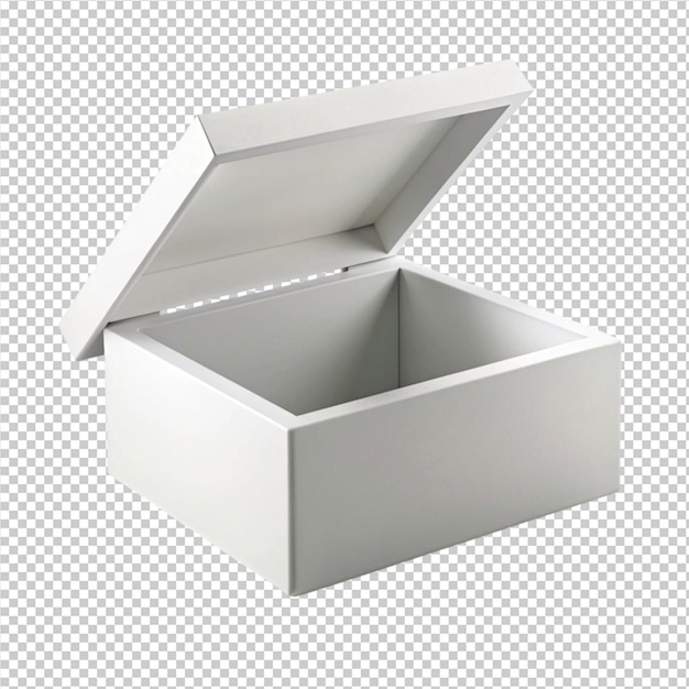 PSD white box with open lid on transperent background