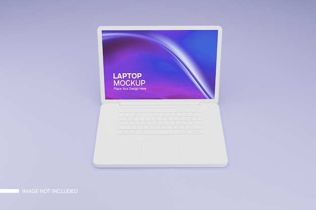 White Laptop Clay Mockup