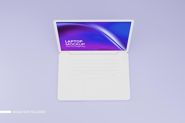 White Laptop editable  Mockup