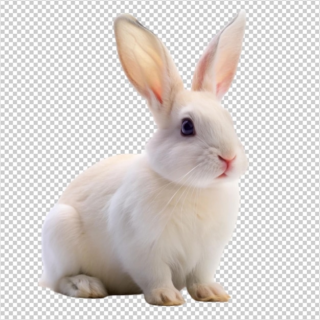 a white rabbit on transperent background