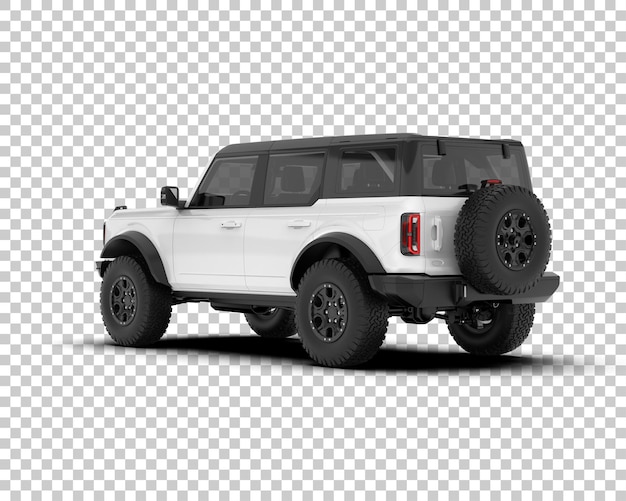 PSD white realistic suv on transparent background 3d rendering illustration