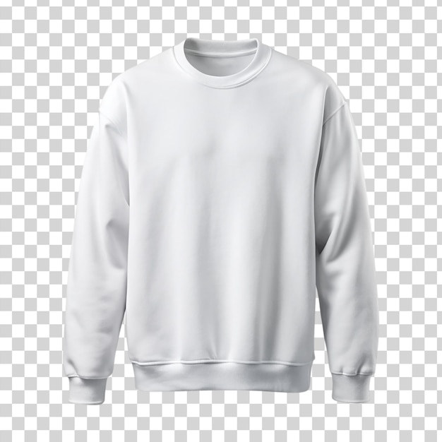 PSD white sweatshirt isolated on transparent background