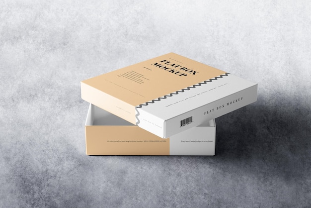 PSD wide rectangle box package mockup