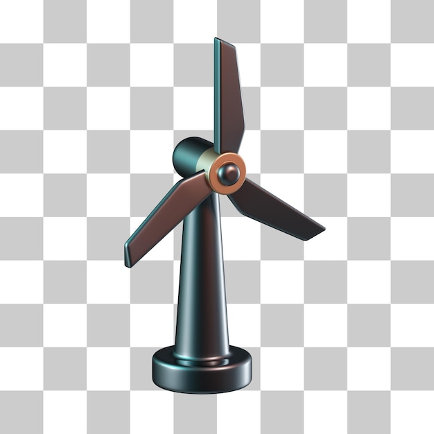 PSD wind turbines 3d icon