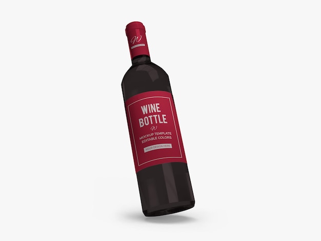 Wine Bottle Mockup Design Isolated