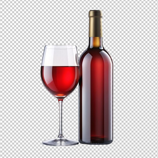 PSD wine glasses and bottles transparent background