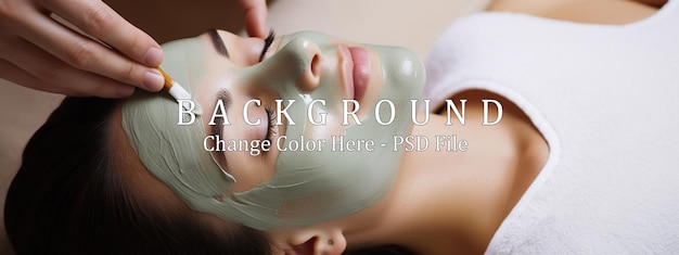 PSD a woman getting a facial mask at a spa face peeling mask spa beauty treatment skincare