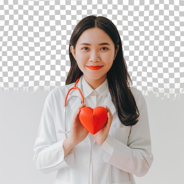 PSD a woman holding a heart that says  she is holding a red heart