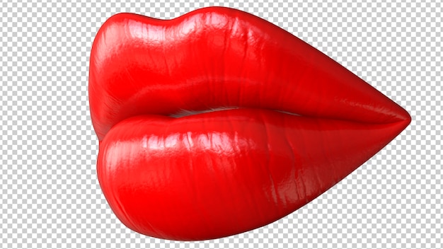 Woman's lips with lipstick side view