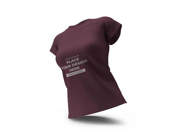 Woman Tshirt 3D Mockup Template Isolated