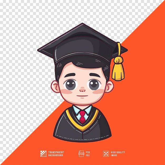 PSD woman wearing graduation gown without background hd quality