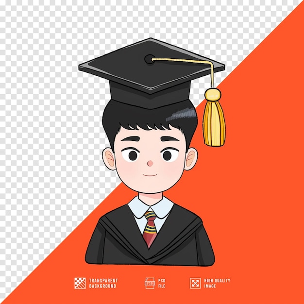 PSD woman wearing graduation gown without background hd quality