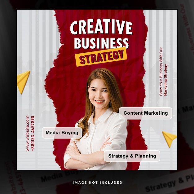 a woman with a graphic that says creative business on it