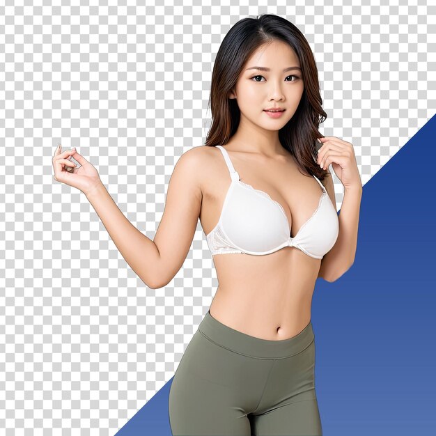 PSD a woman with a white bra on her chest