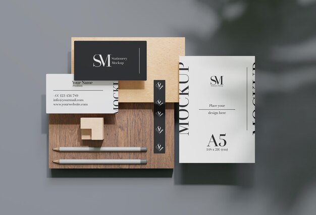 PSD wood stationary levitation mockup design