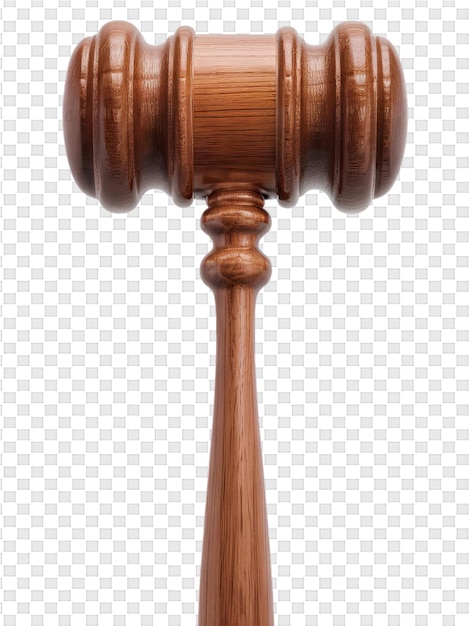 PSD wooden gavel with a transparent background