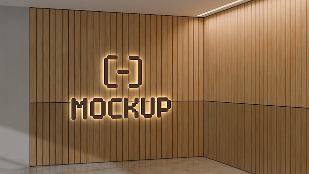 Wooden logo  sign mockup