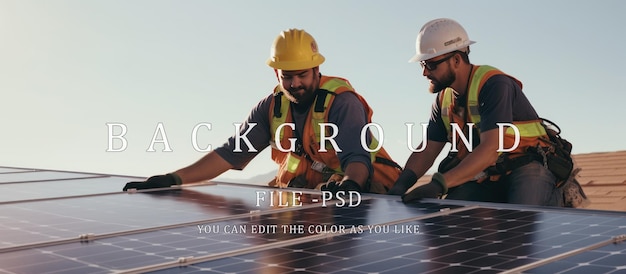 workers are installing solar panels on the roof of a house