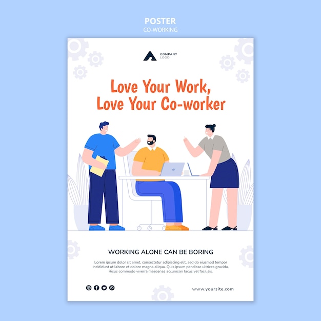 Working together concept poster template