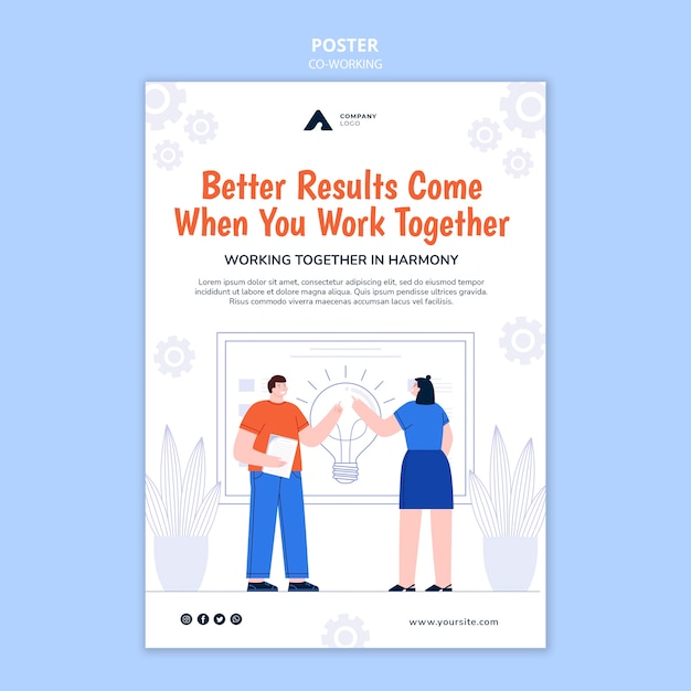 Working together poster template