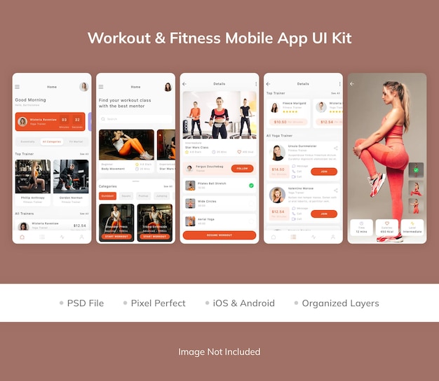 Workout and Fitness Mobile App UI Kit