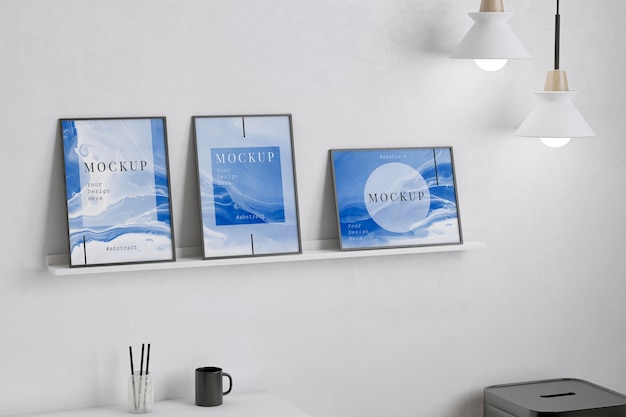 Workspace with several frame mockups