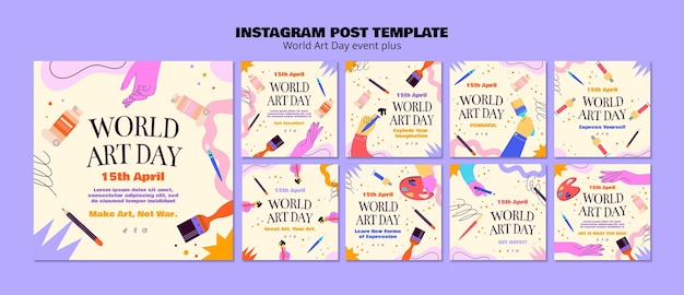 PSD world art day template design