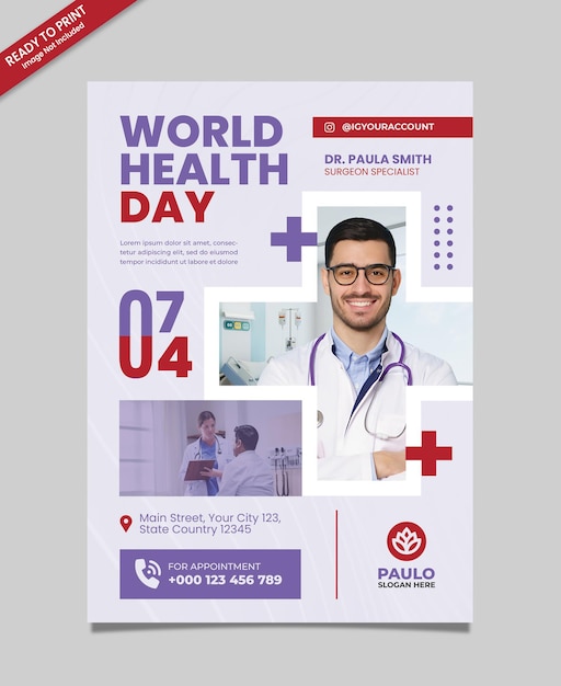 PSD world health day flyer 09