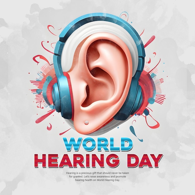 PSD world hearing day social media post banner template