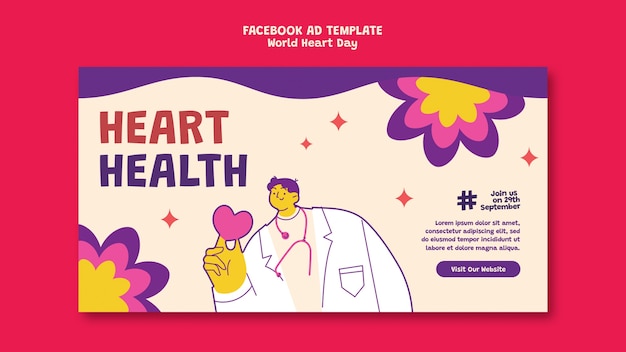 PSD world heart day facebook template