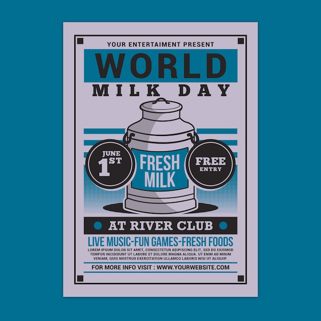 World Milk Day Flyer Template