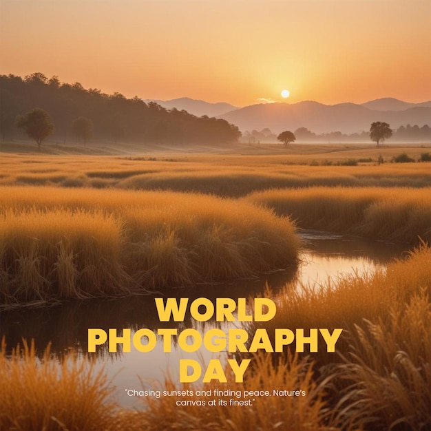 PSD world photography day social media template for instagram post feed