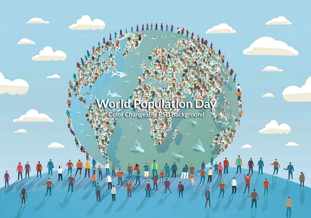 PSD world population day background psd file