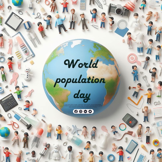 PSD world population day concept 11july overcrowded overloaded explosion of world population